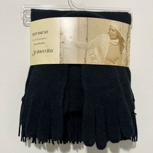 St, Johns Bay womens Soft Knit 3 Piece Set Scarf, Hat and Gloves